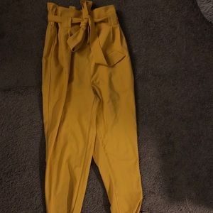 Yellow paper bag style pants